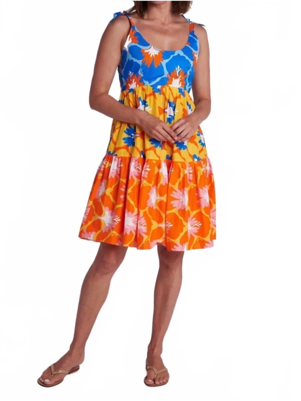 NWT CK Bradley Fiona Dress Iris Combo Size S 100% Cotton MSRP $338 Floral